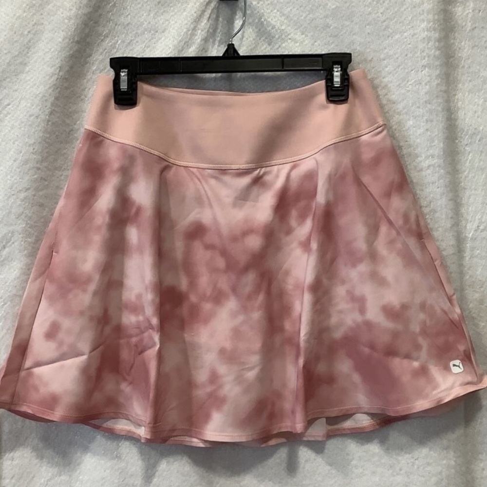 Puma Womens PWRshape Golf/Tennis Skort Pink Tie Dye Pockets Pull On, Size Small